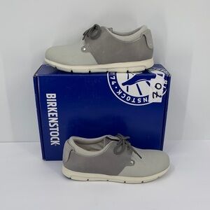 Birkenstock Minot sneaker shoe lace-up comfort gray off white wineb new 38 7